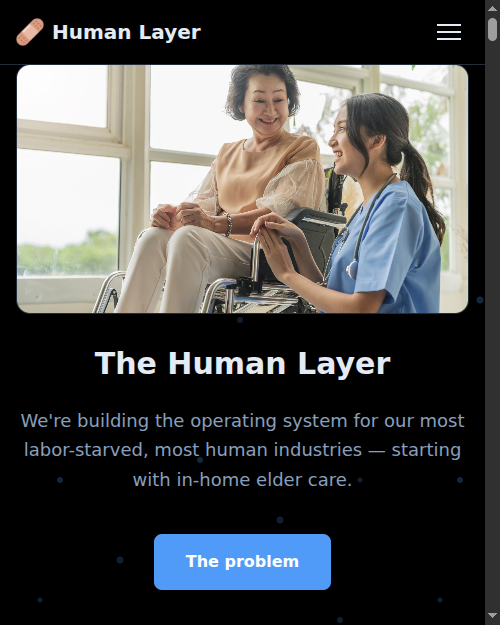 Human Layer pitch site screenshot